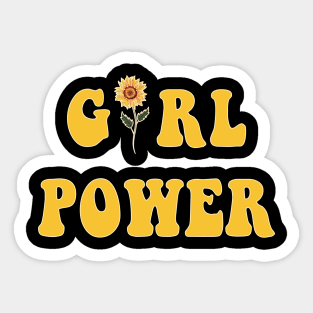 Girl Power - Groovy text with Sunflower Sticker